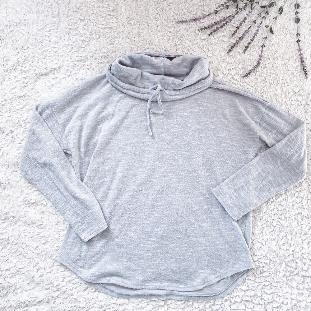 Isla Sport light Gray fuzzy soft turtle neck long sleeve Sweater